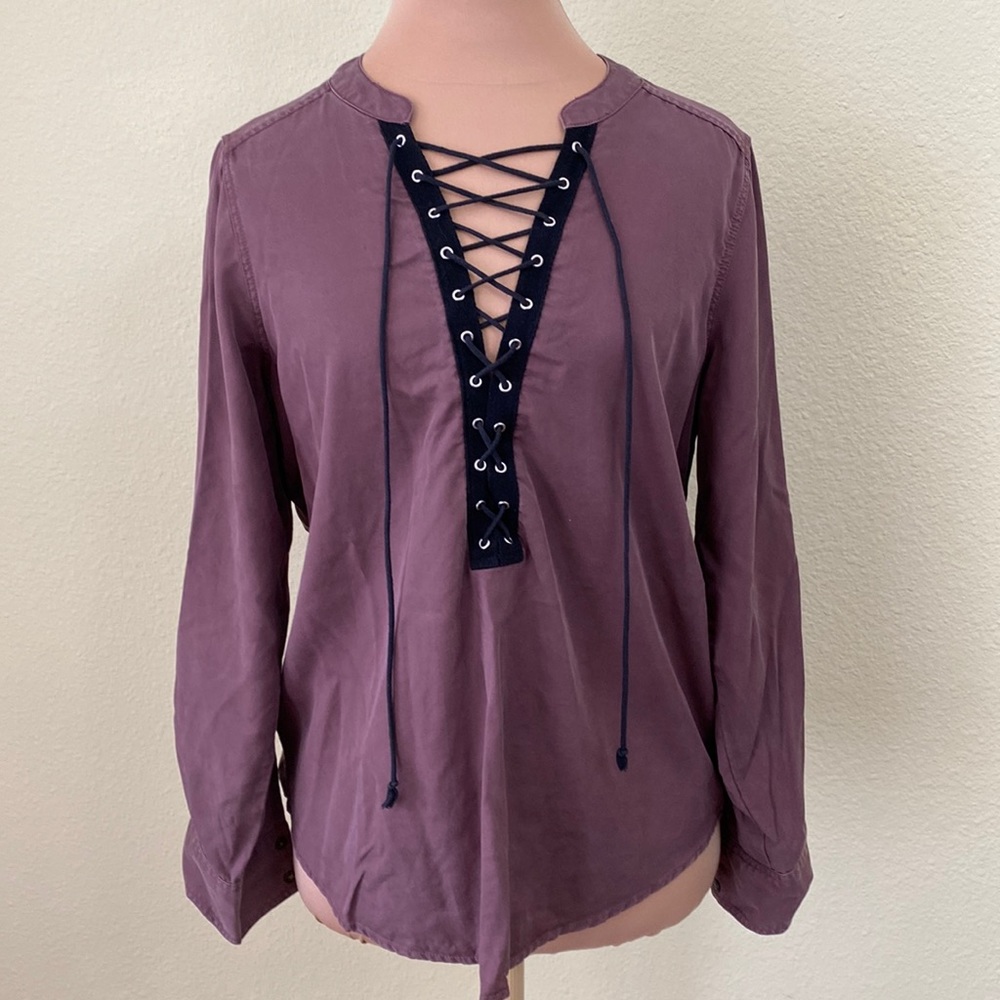 Express Lace Front Poet Shirt